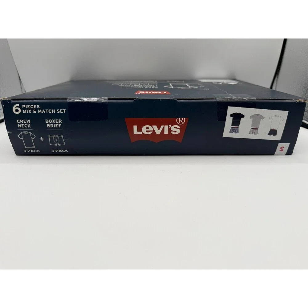 Levi’s T-Shirt & Boxer Briefs Medium 6 Piece Mix & Match Set Crew Neck Levis NEW